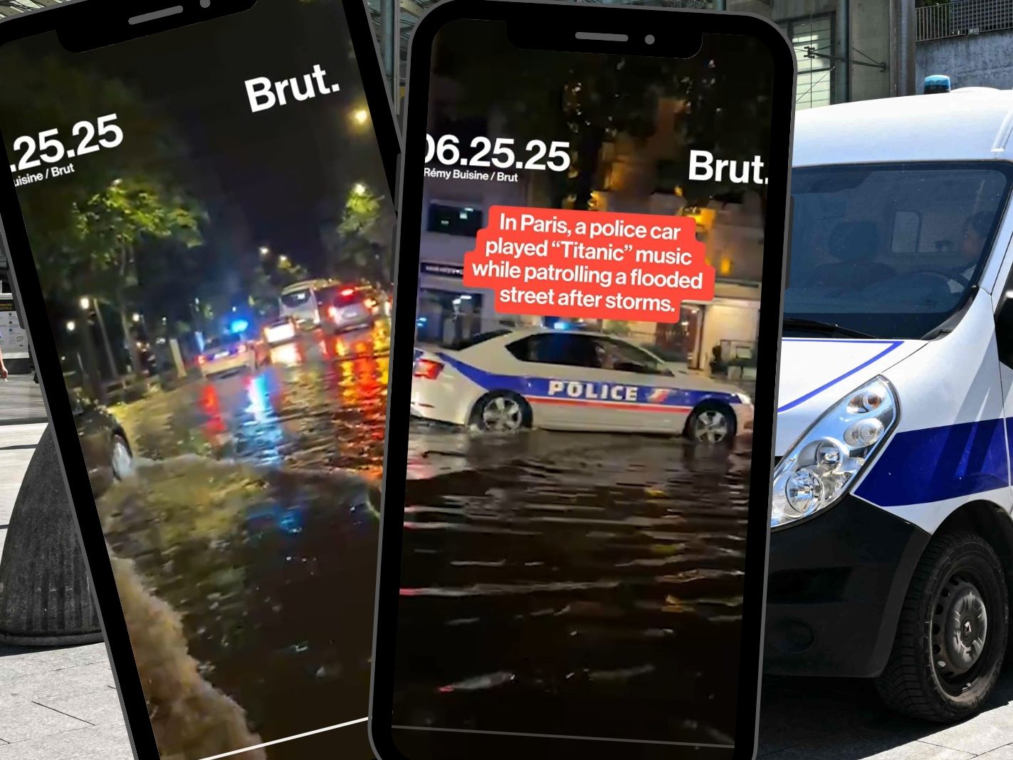 In diesem Polizeiauto sitzen Filmfans mit trockenem Humor.